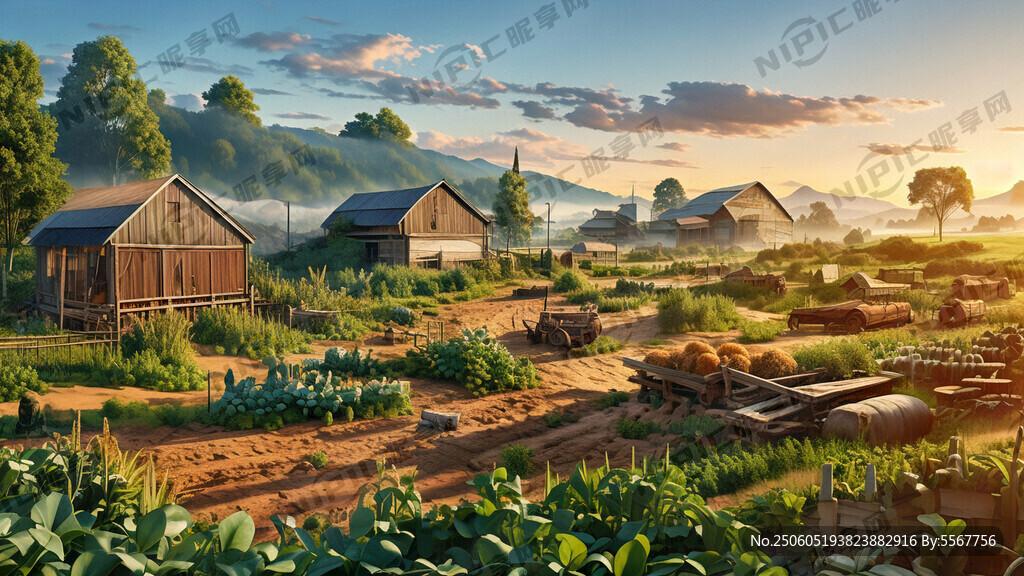 农业直播间背景墙