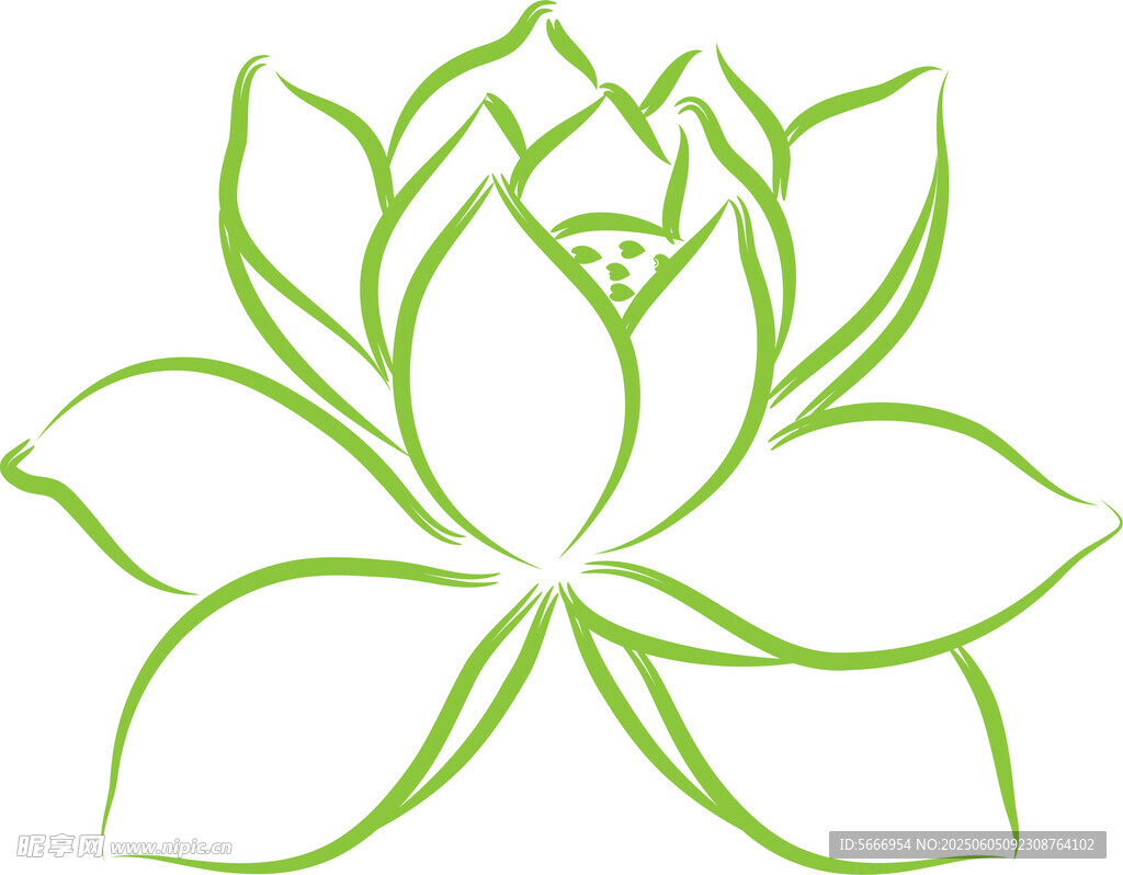 简约绿色莲花图案设计