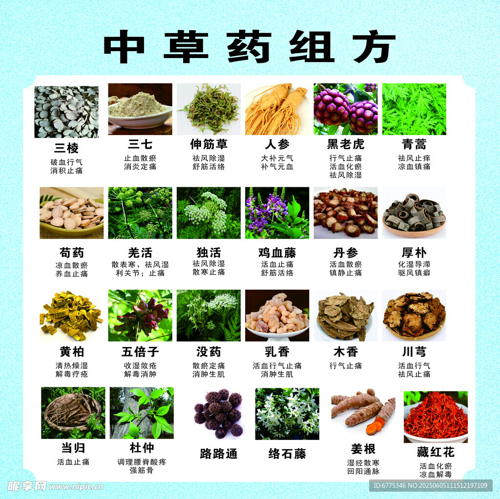 常见中草药组方展示