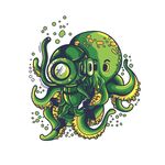 卡通绿色章鱼插画形象