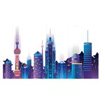 绚丽都市夜景天际线