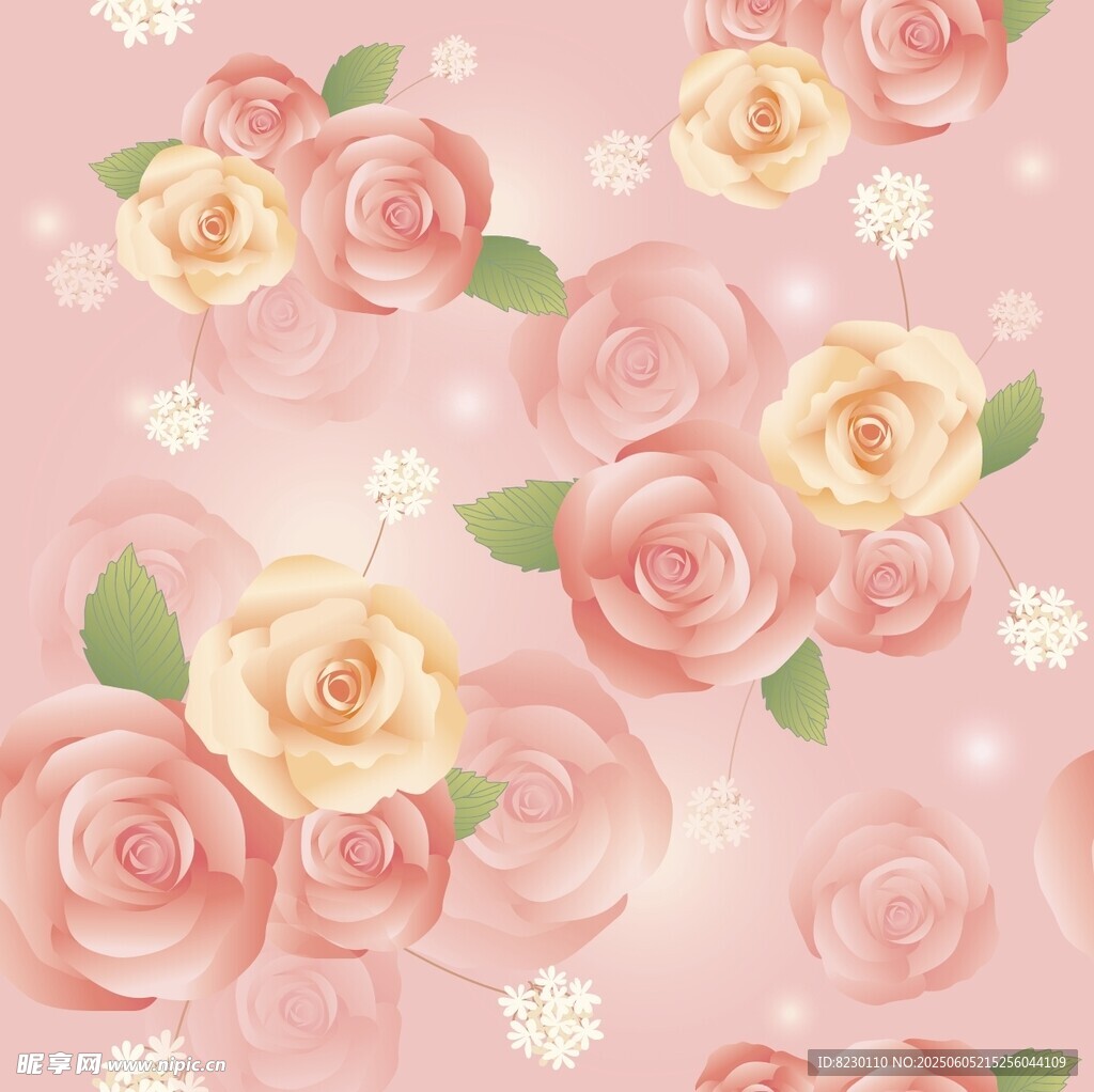 粉色玫瑰花卉浪漫背景图