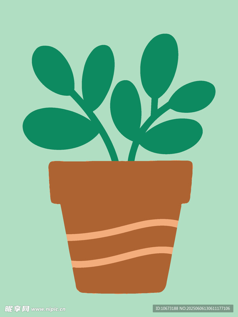 盆栽绿植插画