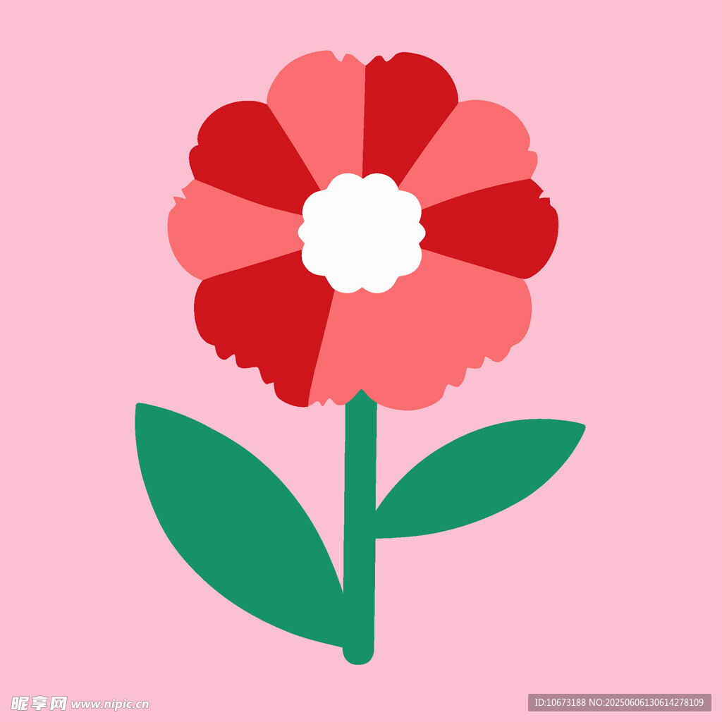 粉色背景上的简约花朵