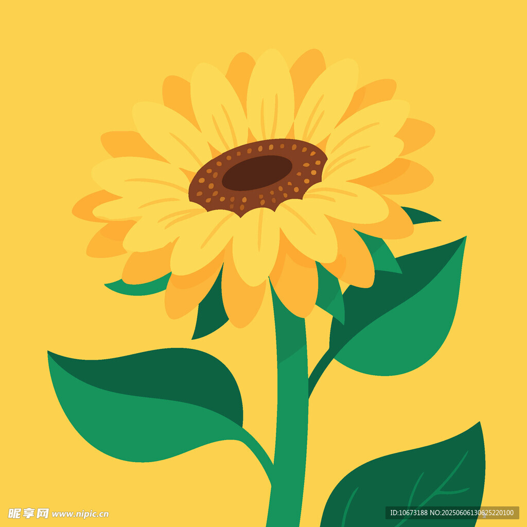 黄色向日葵插画