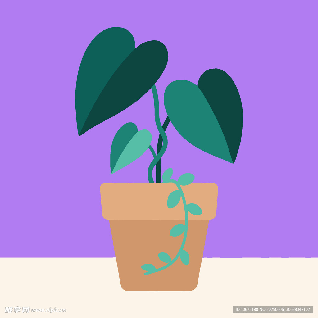 盆栽绿植插画