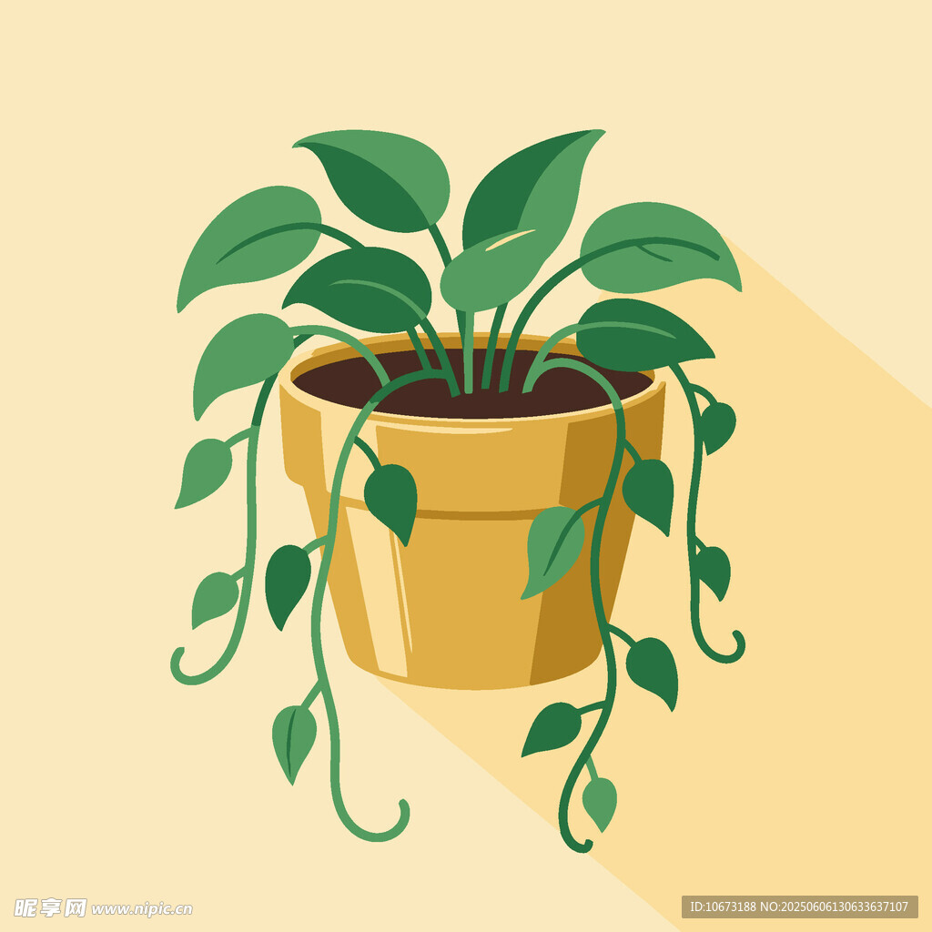 悬挂绿植盆栽插画