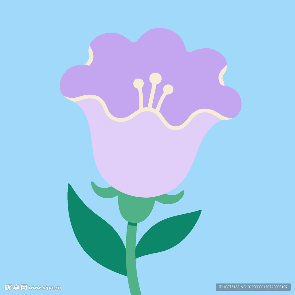 淡紫色花朵插画