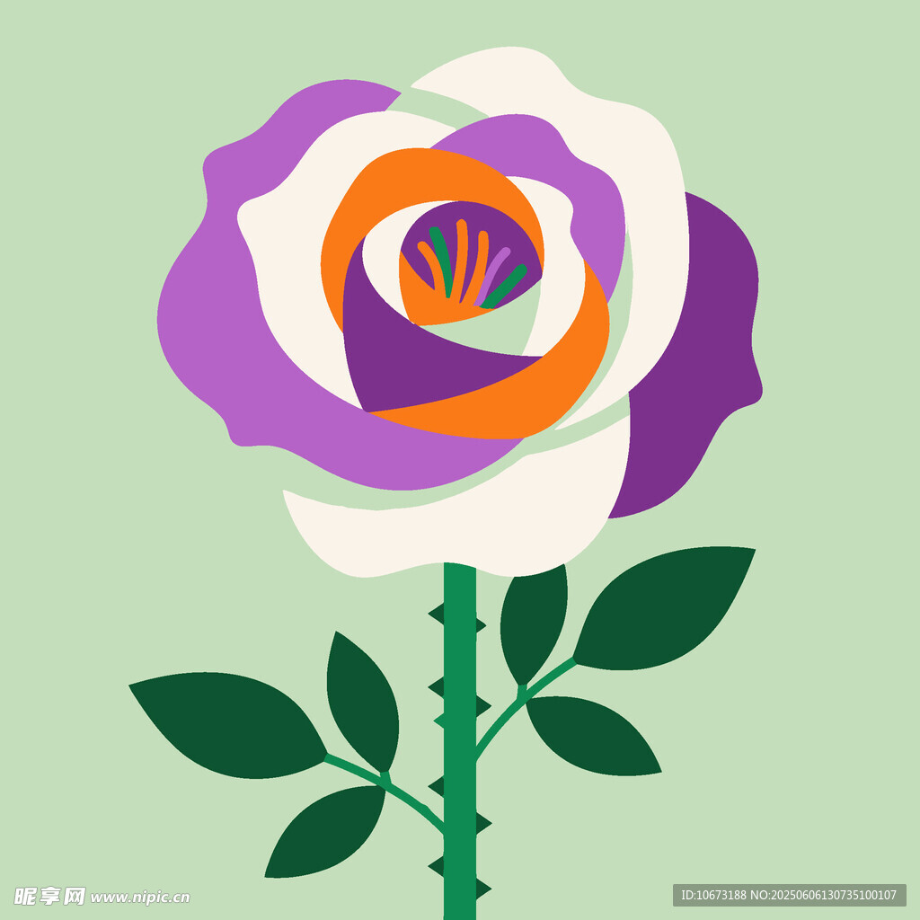 抽象多彩玫瑰花插画