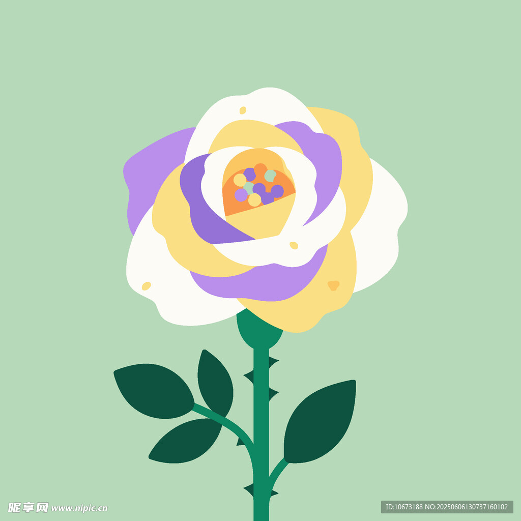 多彩抽象玫瑰花插画