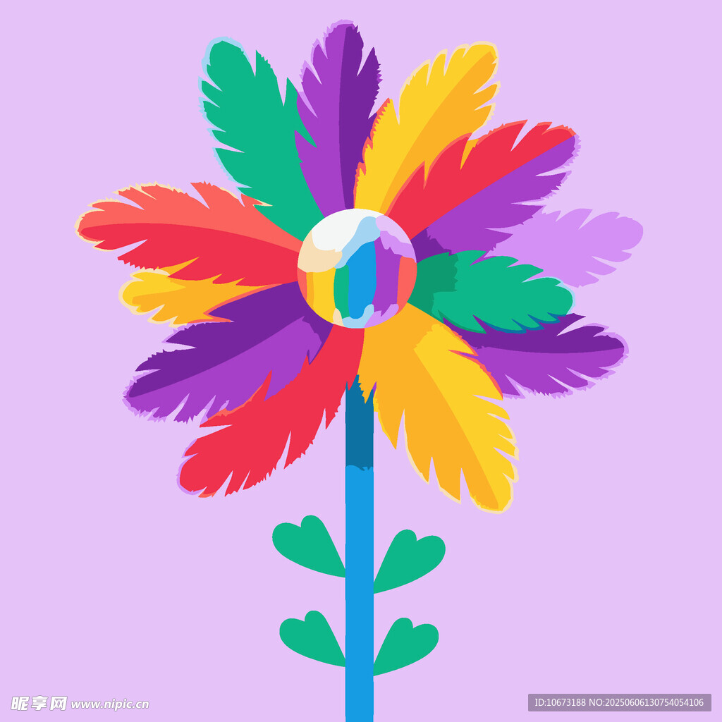 多彩羽毛花