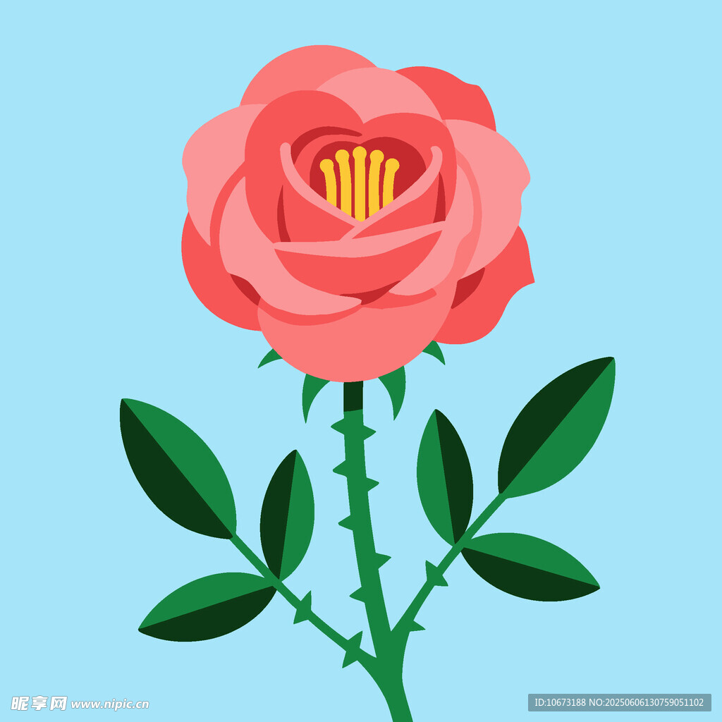 心形玫瑰插画