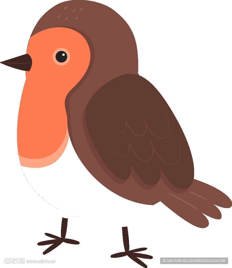 卡通棕色小鸟插画