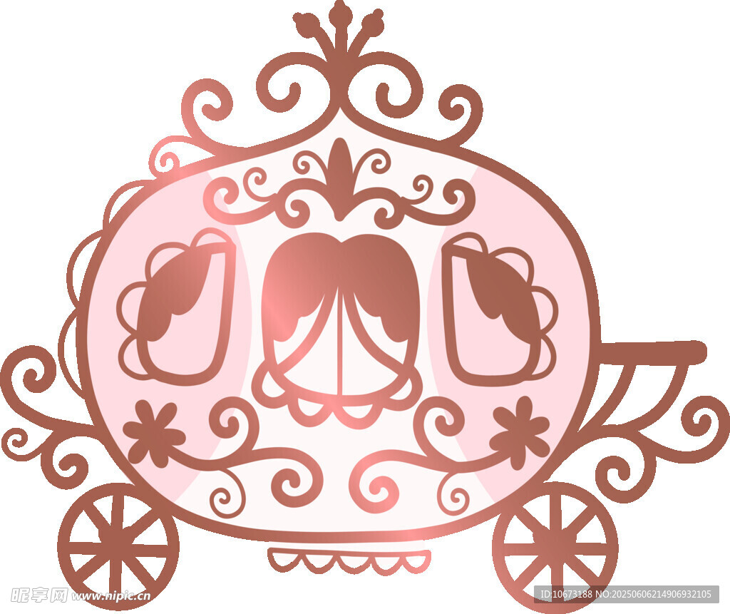 梦幻粉色雕花公主南瓜车
