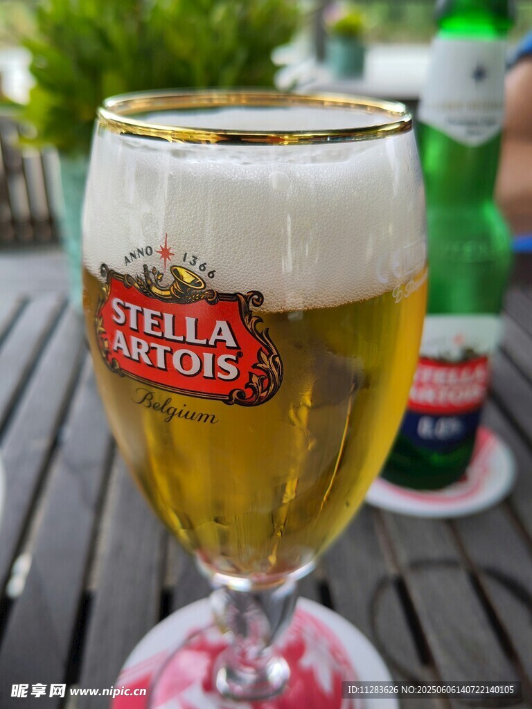 啤酒杯中的泡沫啤酒