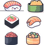 可爱寿司插画集合