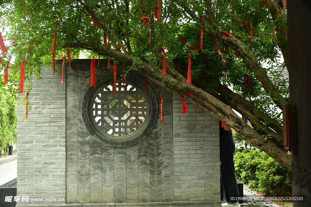 中式建筑古墙面建筑窗格图案