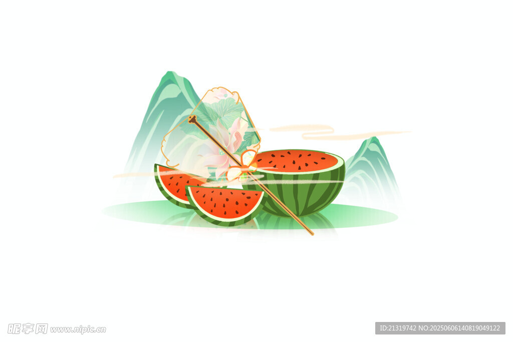 夏天西瓜插画