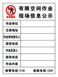 有限空间作业现场信息公示