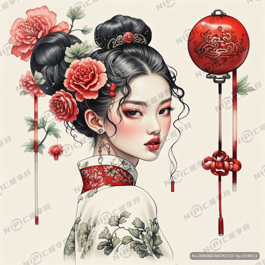 服装钮扣模特海报