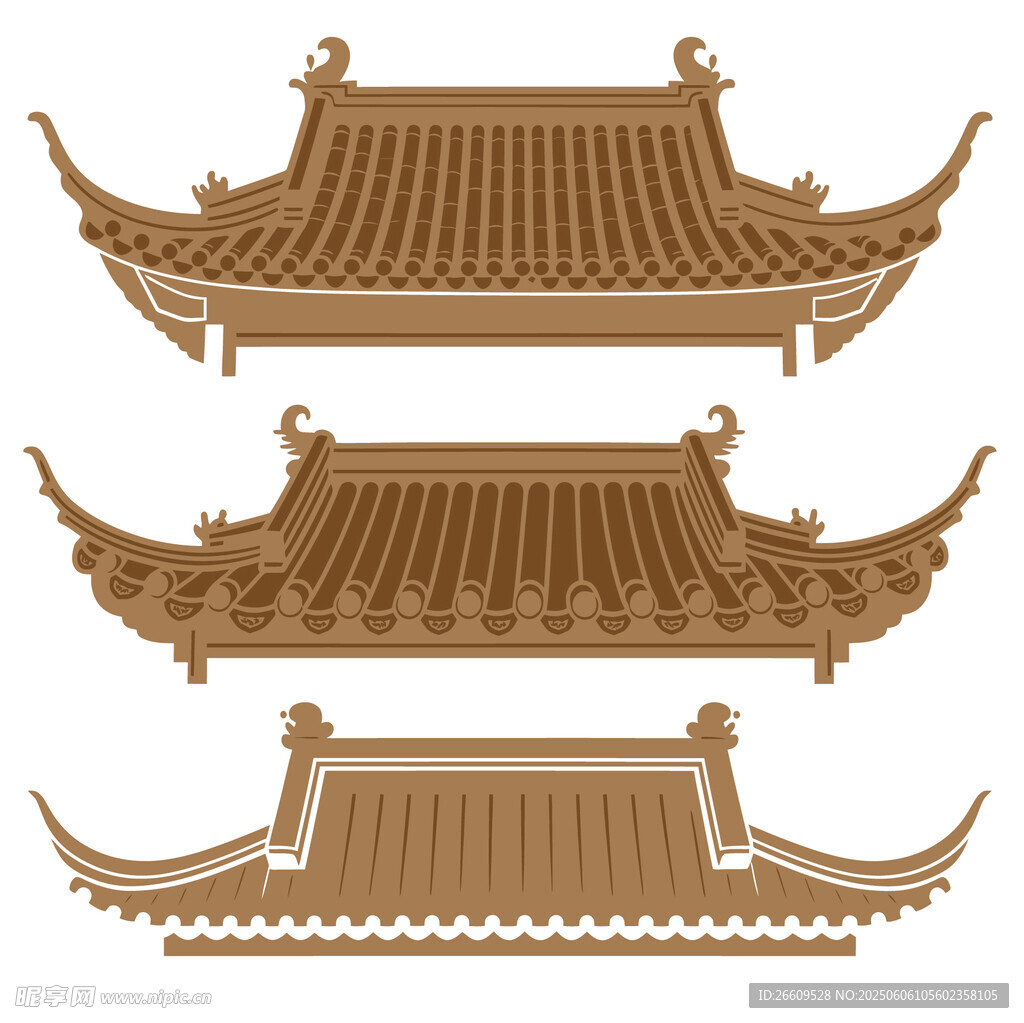 中式传统屋顶建筑
