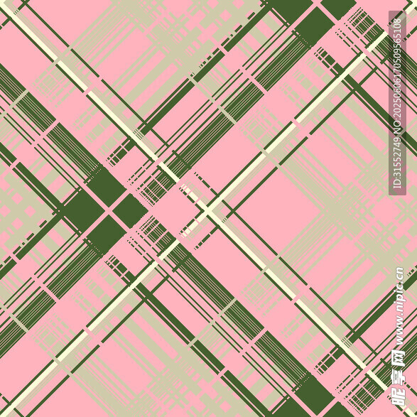 粉色绿纹格子图案背景