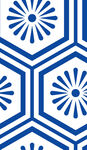 蓝白几何六边形花纹图案