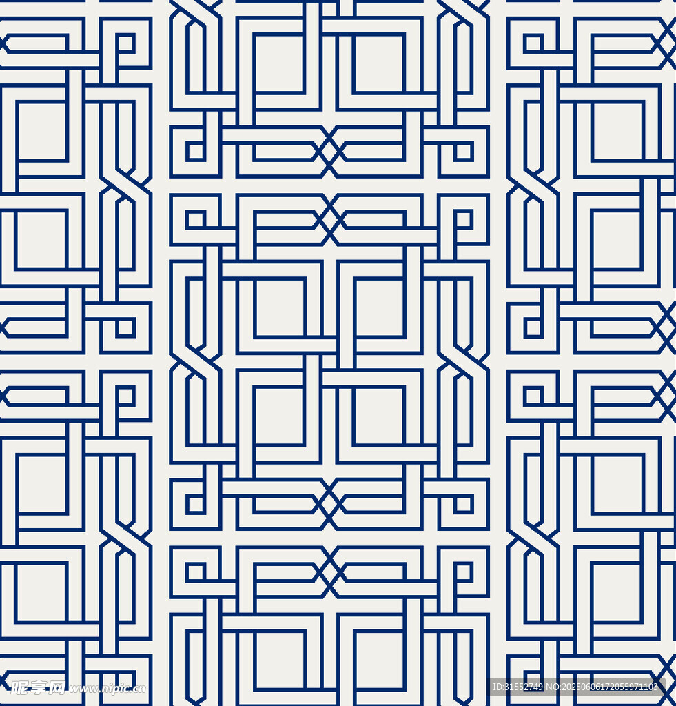 蓝白几何线条无缝图案