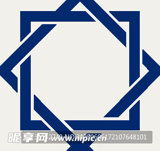蓝白几何交织图案
