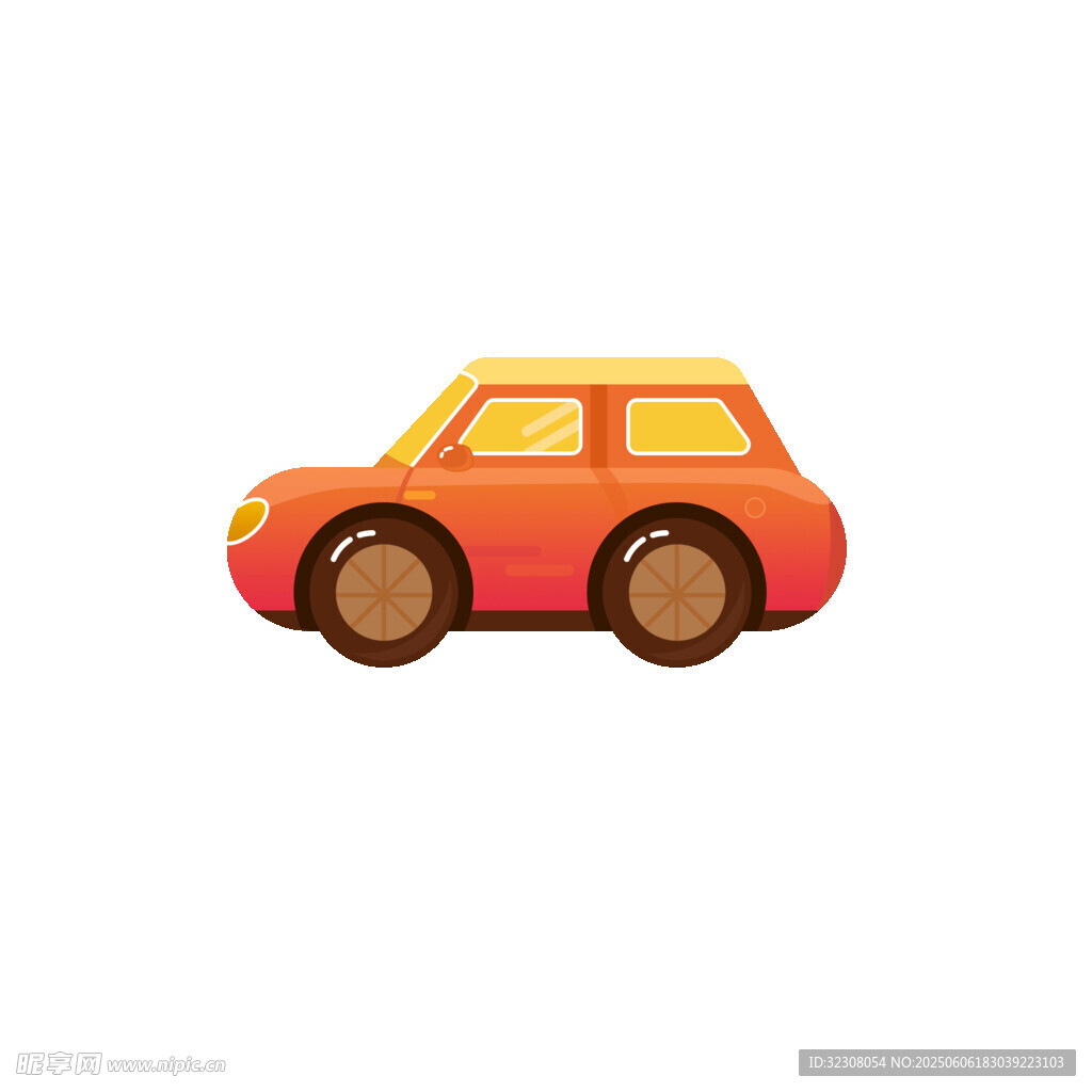 橙色卡通小汽车