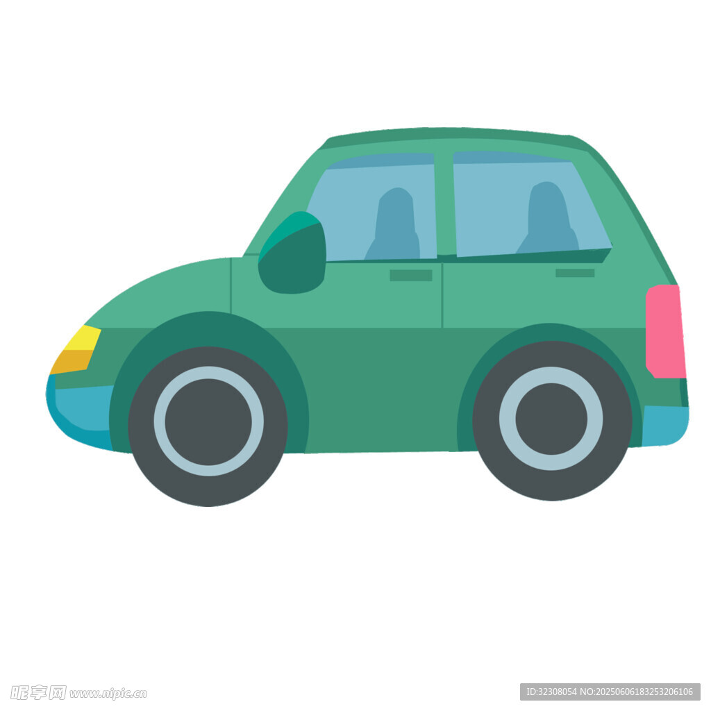绿色卡通小汽车