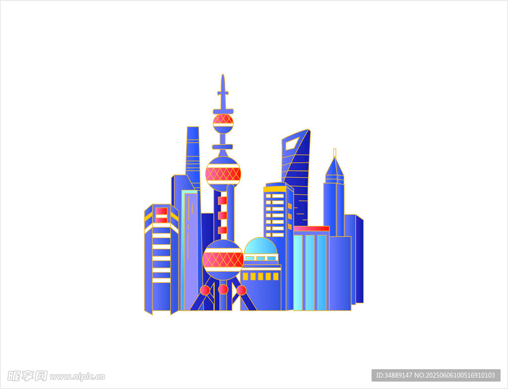 上海 东方明珠 外滩 插画