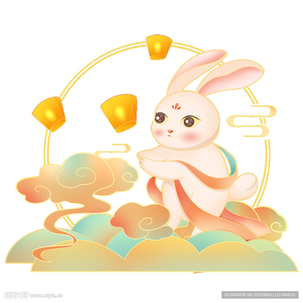 玉兔贺岁 中秋祥瑞图景