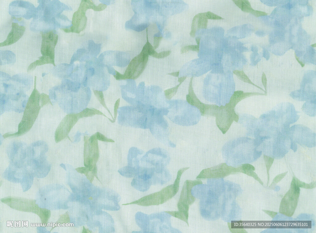 浅蓝色花卉图案布料