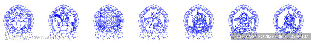 七个壁画图案