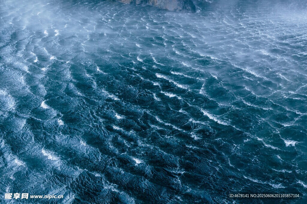 波涛汹涌的蓝色海洋