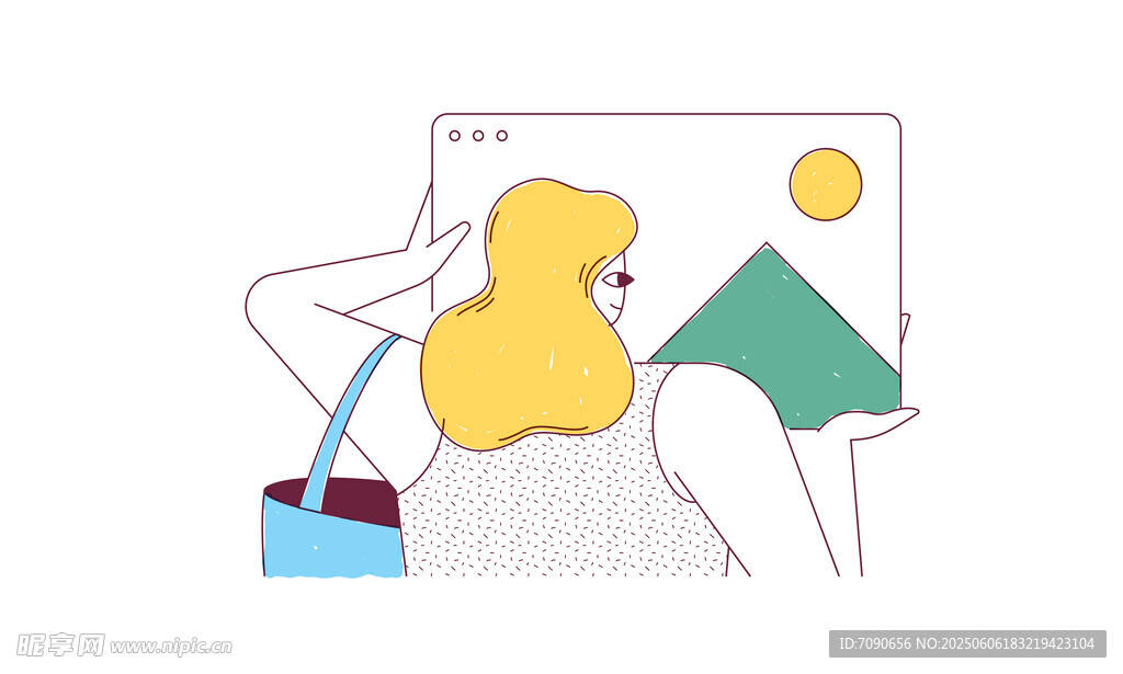 女子窗前赏景遐思