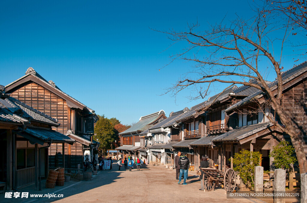 古雅日式街道建筑景观