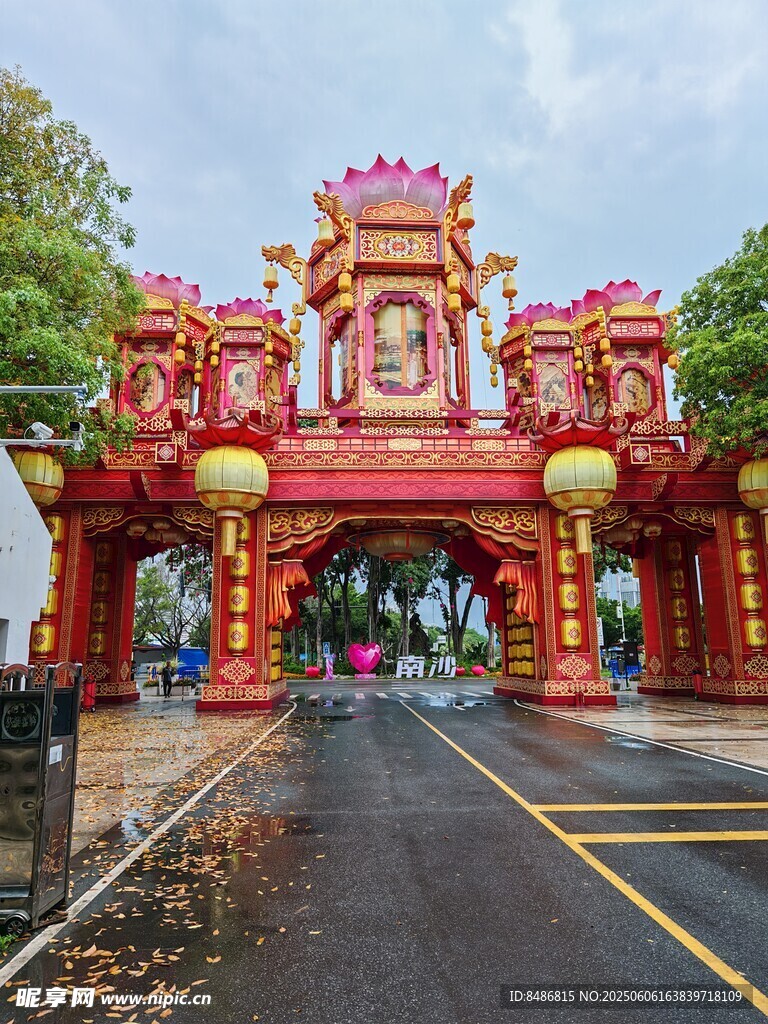 中式华丽牌坊大门景观