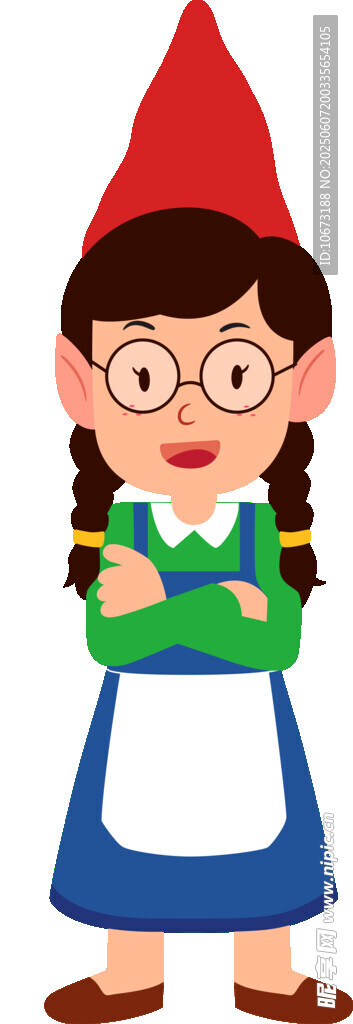 戴尖帽的可爱魔法小女孩