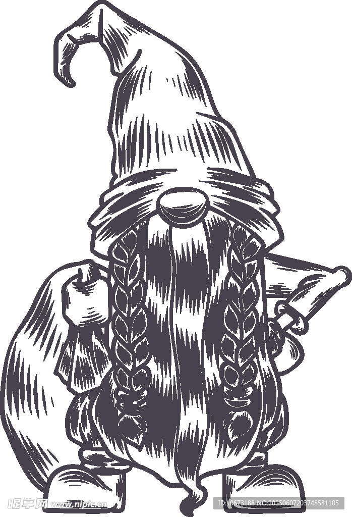 小矮人形象插画