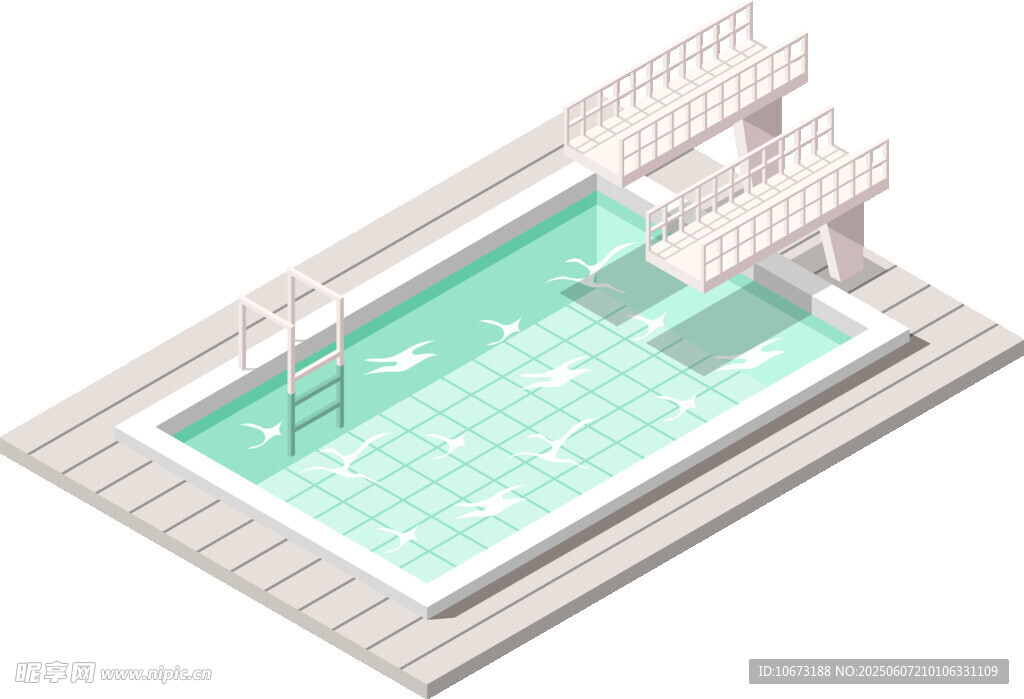 简约风格户外泳池模型
