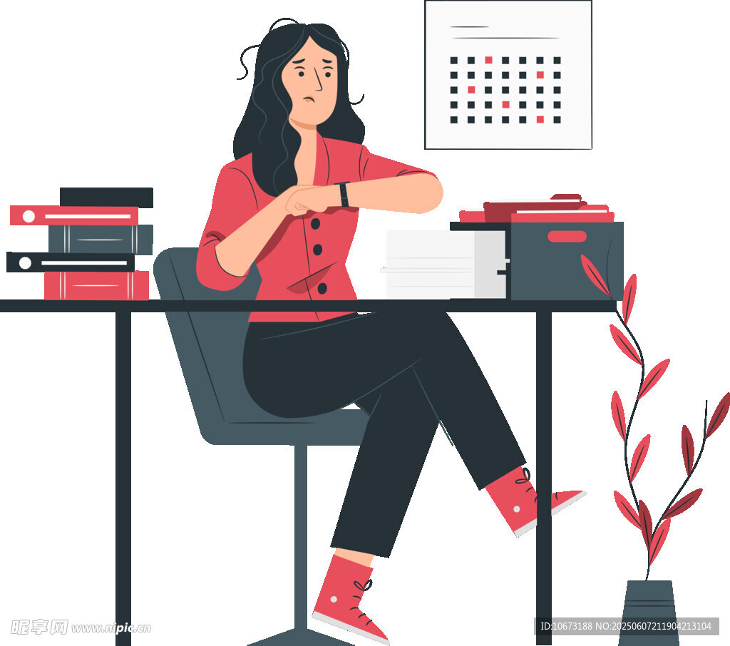 办公女性惬意放松时刻