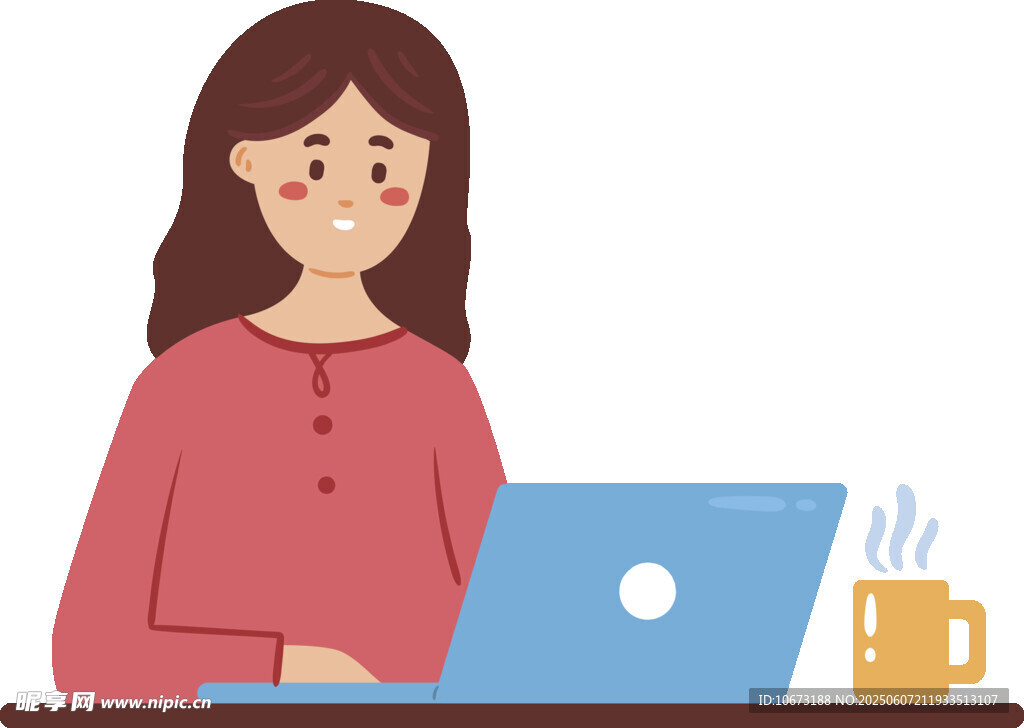 女子专注使用笔记本电脑