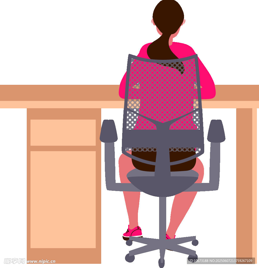 女性办公背影