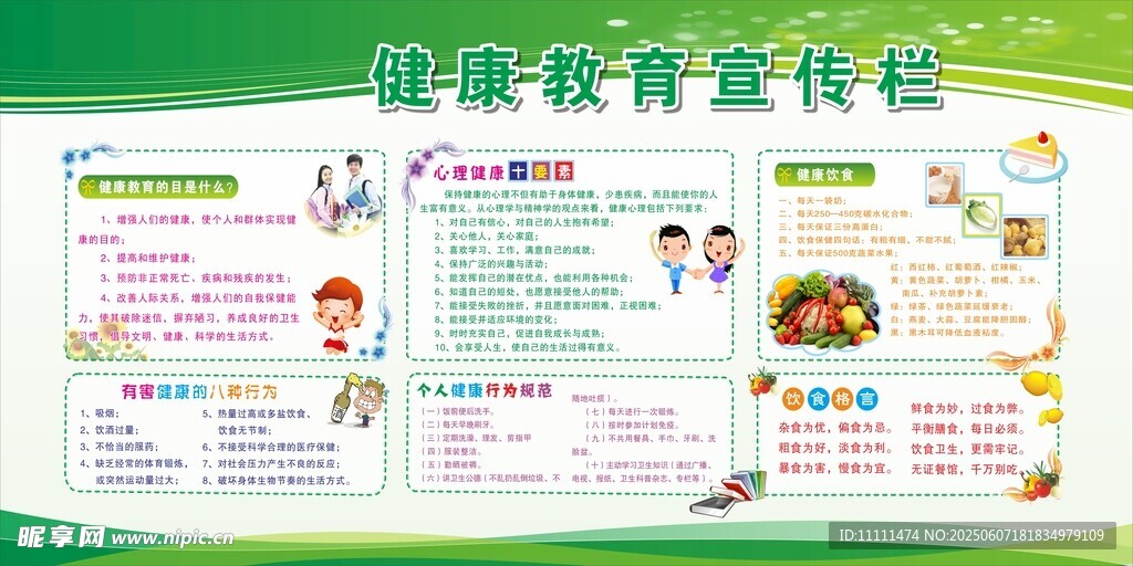 健康饮食宣传栏海报