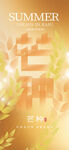 夏日芒种节气清新插画