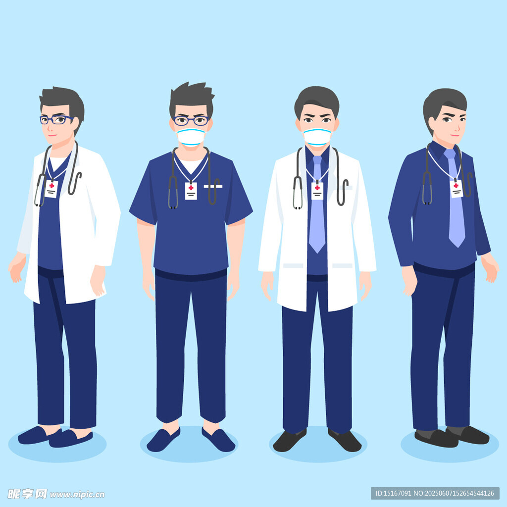 男医生卡通人物插画