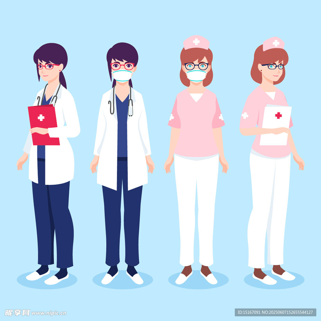 医疗医生护士卡通人物插画