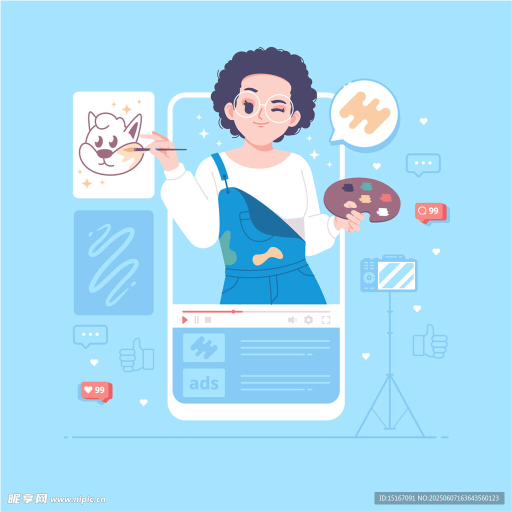 手机绘画达人展示创作成果